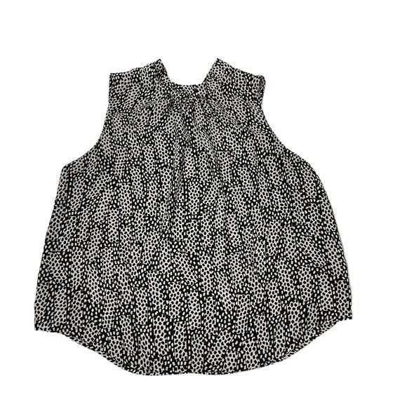 Who What Wear Domino Dot Sleeveless Top - Black/White - XXL - Picture 1 of 9